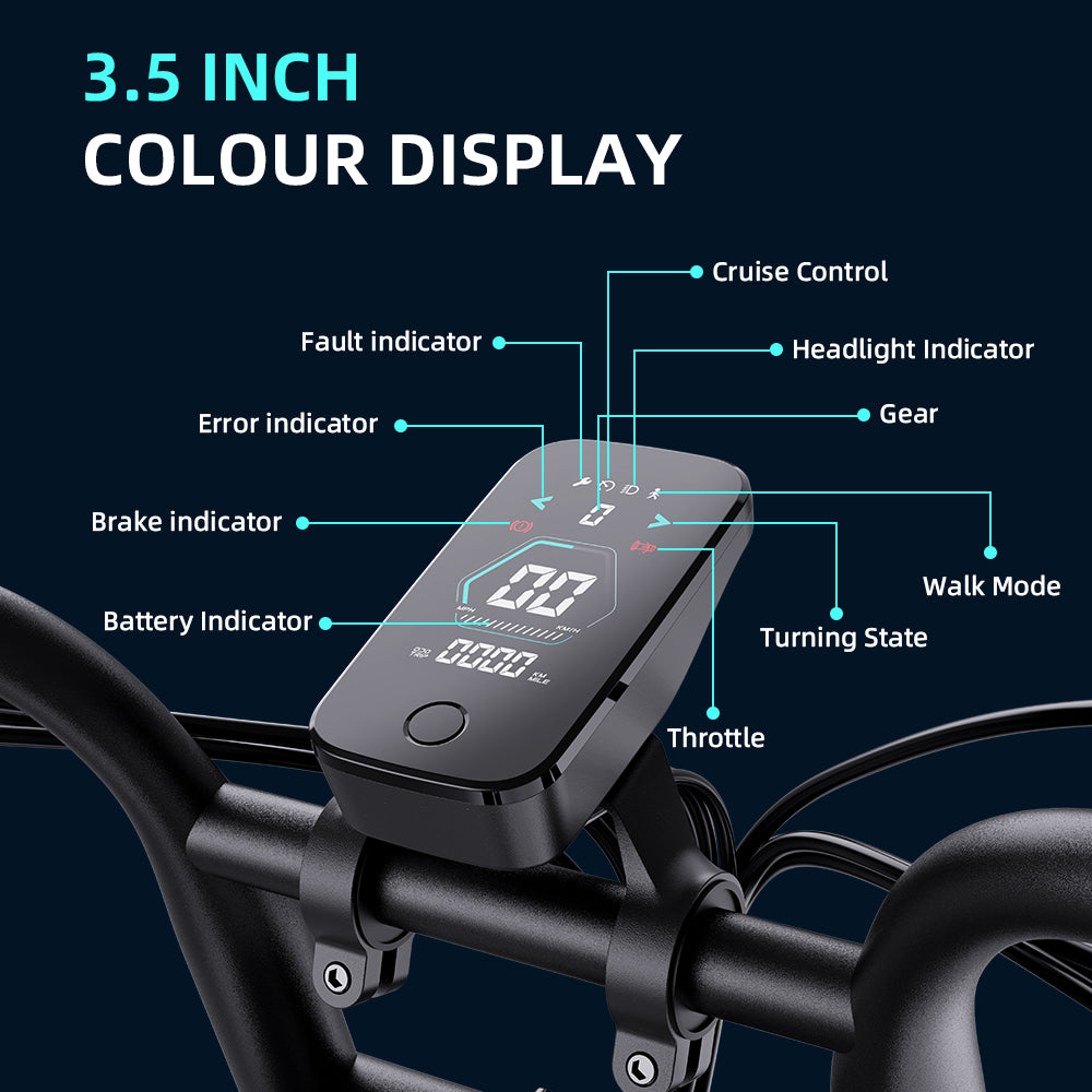 【Second Hand】GUNAI-Y Moped Electric Bike for Adults 20 Inch Off-Road Dirt Electric Mountain Bike with 48V18AH Lithium-Ion Battery, 7-Speed Full Suspension