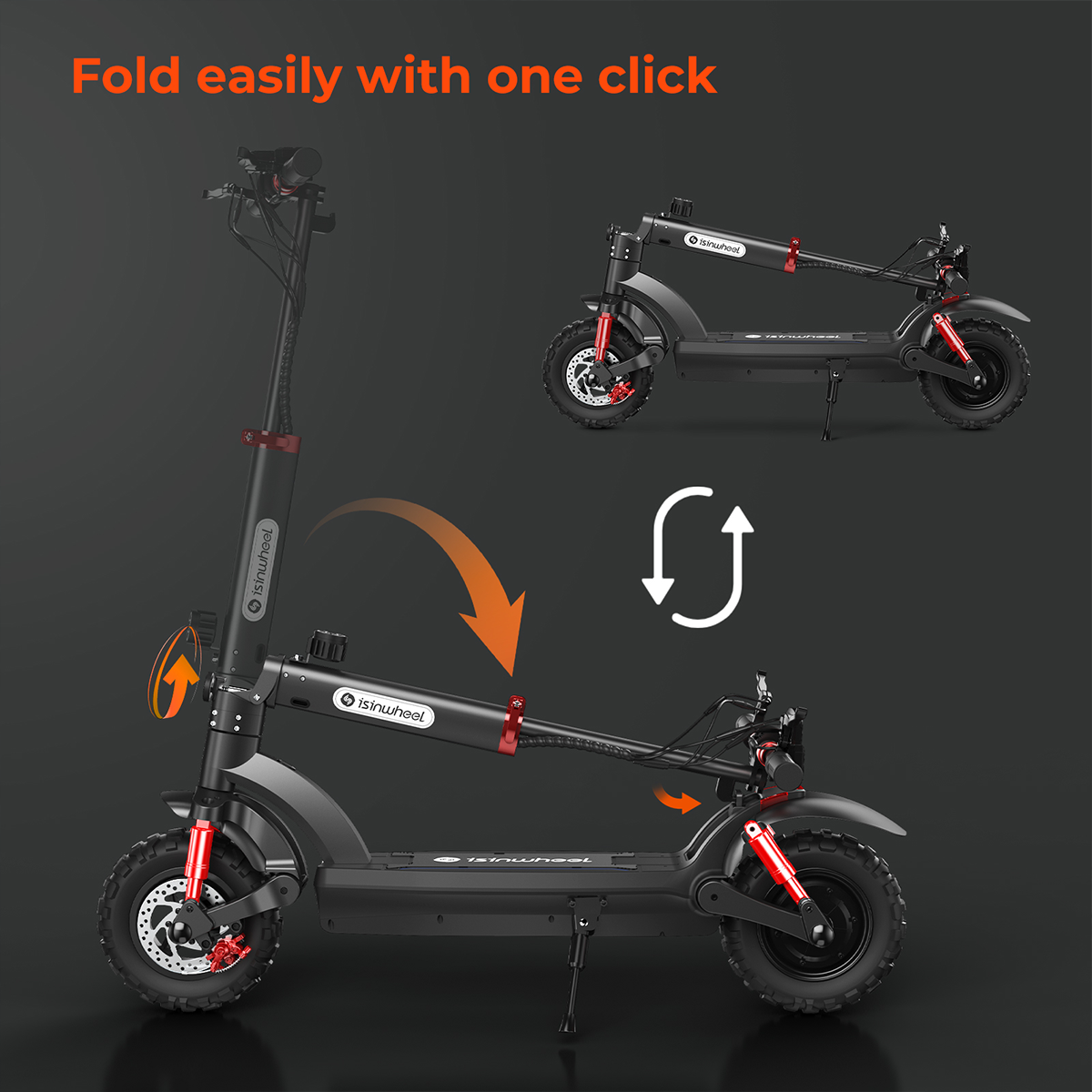 【Second Hand】isinwheel GT2 Off-road Electric Scooter, 800W 48V 15Ah Battery, 11-inch Adult Commuter Escooter