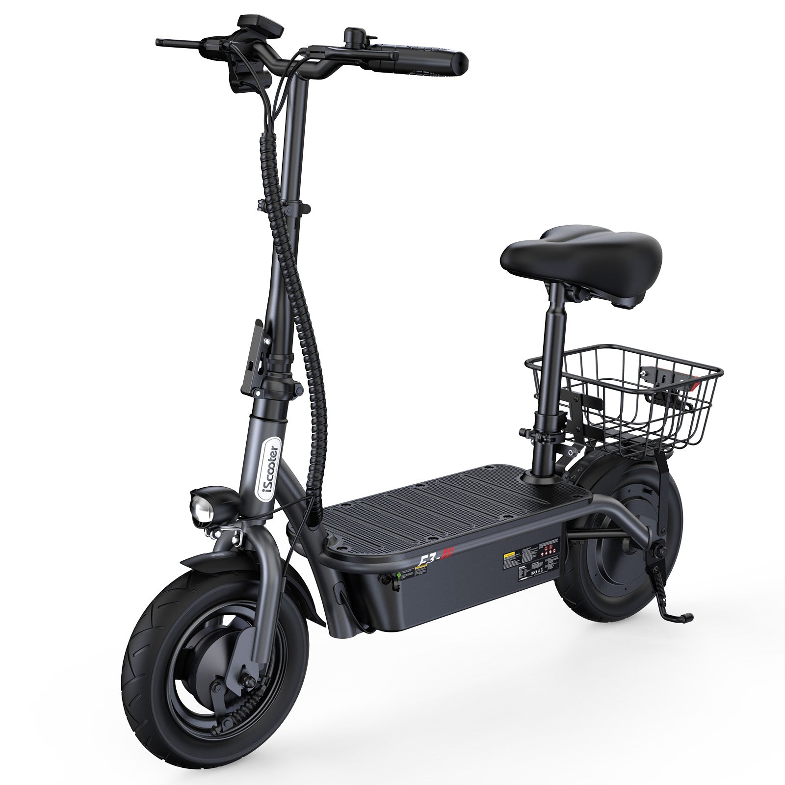 【Second Hand】iScooter F3 Electric Scooter with Seat,1000W 48V 13Ah  10 inch Commuting Scooter with Basket