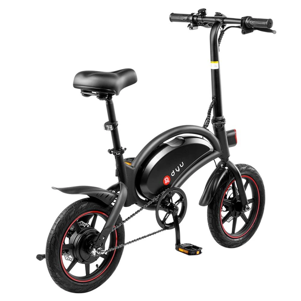 【Second Hand】DYU D3F Electric Bike for Adults, 14 in Folding Electric Bicycle,Commuter City E-Bike with 250W Motor and 36V 10AH Lithium-Ion Battery