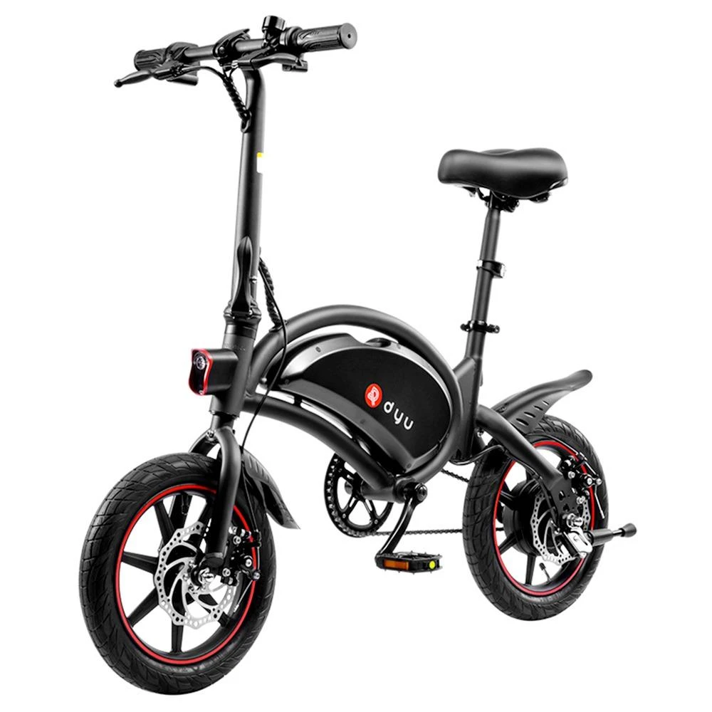 【Second Hand】DYU D3F Electric Bike for Adults, 14 in Folding Electric Bicycle,Commuter City E-Bike with 250W Motor and 36V 10AH Lithium-Ion Battery