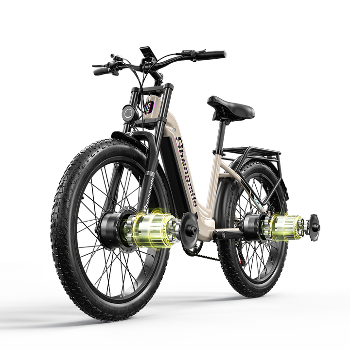 Shengmilo S700 26" Step-Thru Fat Tire Electric City Bike 1000W*2 Dual Motor 48V 17.5Ah Battery