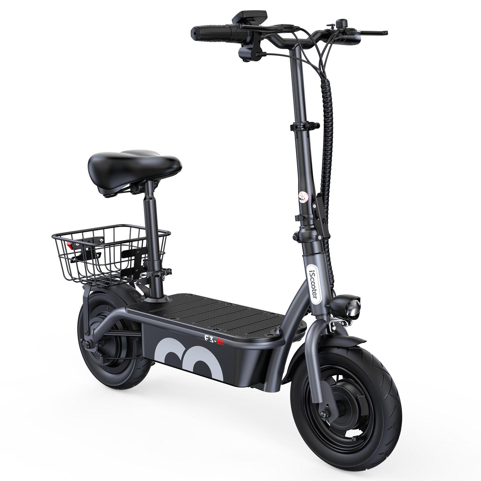 【Second Hand】iScooter F3 Electric Scooter with Seat,1000W 48V 13Ah  10 inch Commuting Scooter with Basket