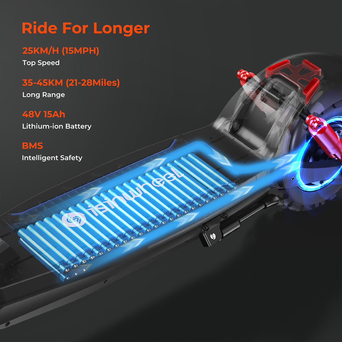 【Second Hand】isinwheel GT2 Off-road Electric Scooter, 800W 48V 15Ah Battery, 11-inch Adult Commuter Escooter
