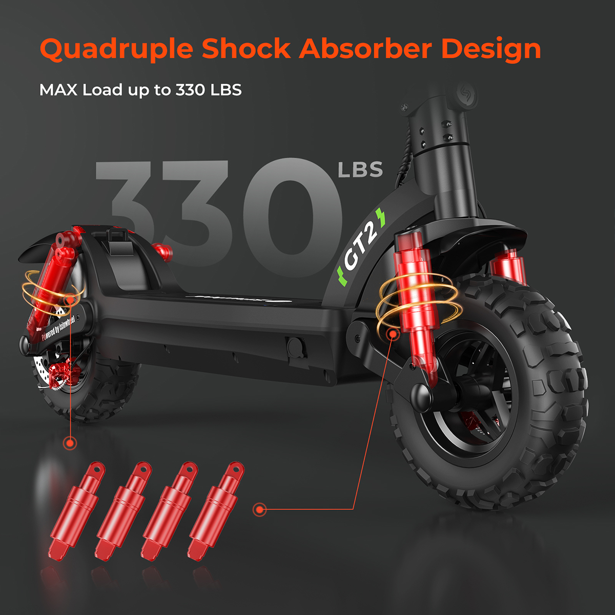 【Second Hand】isinwheel GT2 Off-road Electric Scooter, 800W 48V 15Ah Battery, 11-inch Adult Commuter Escooter