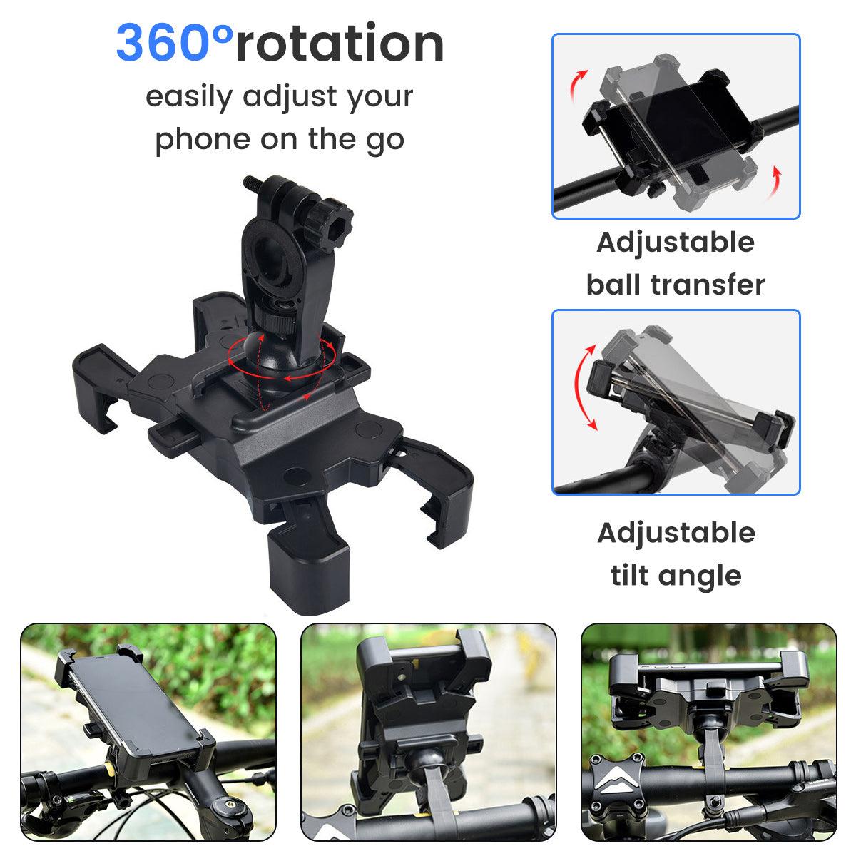 Bike Phone Holder Quick Install Anti-fall 360° Rotating Bike Phone