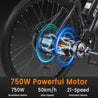 GUNAI GN29 Electric Bike for Adult 29 Inch with 750W Motor 48V 15AH Electric Mountain Bike 21 Speed - GUNAI