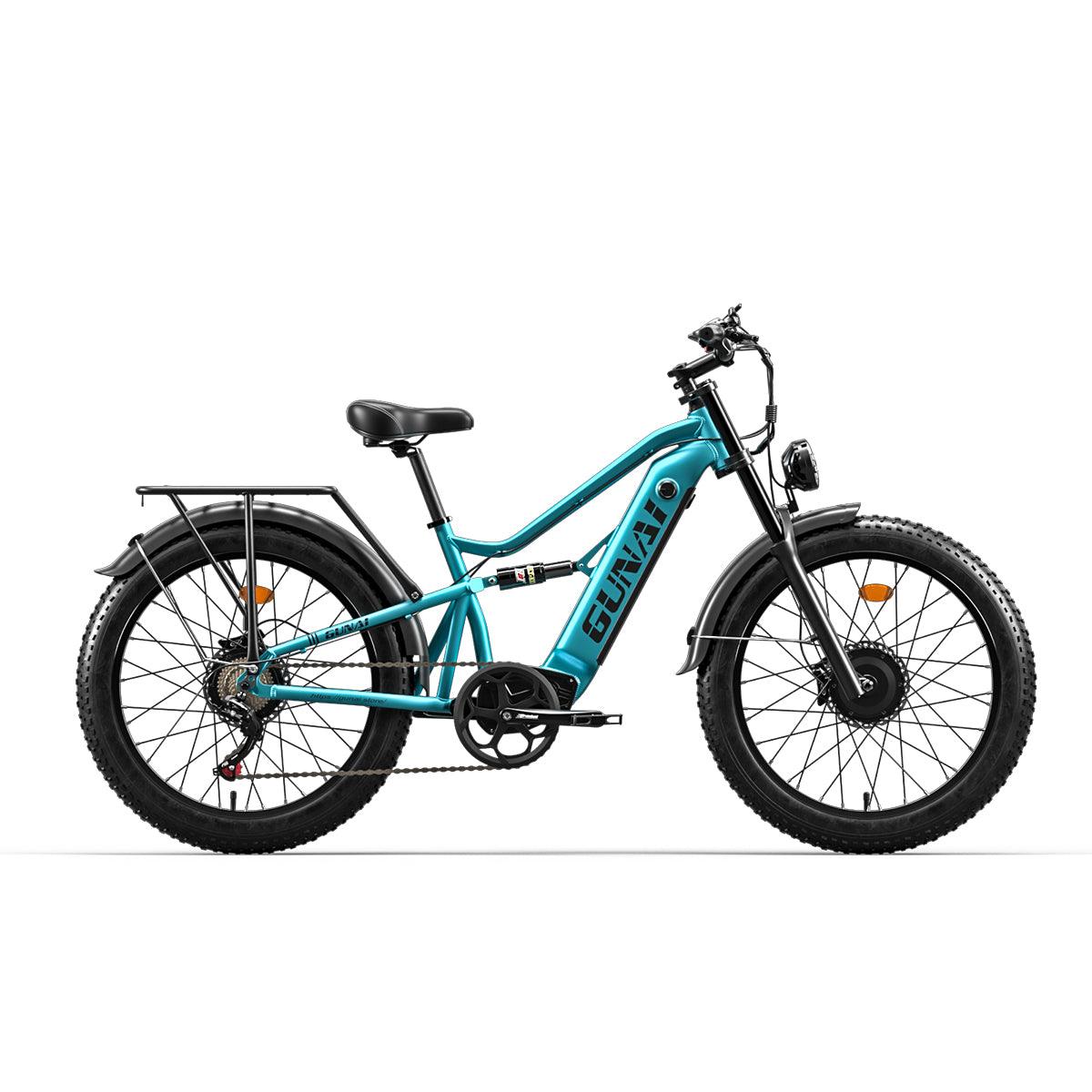 GUNAI-M2 Dual Motor Electric Bike with 48V17.5AH Battery 7 Speed Full Suspension Fat Tire Bike - GUNAI