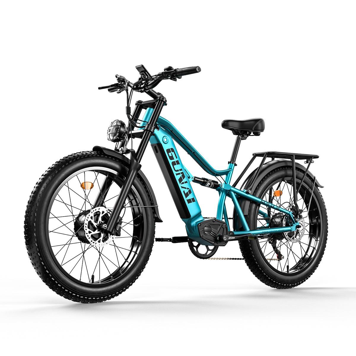 GUNAI-M2 Dual Motor Electric Bike with 48V17.5AH Battery 7 Speed Full Suspension Fat Tire Bike - GUNAI