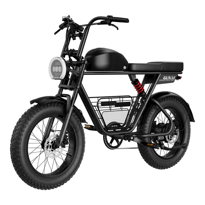 GUNAI-T All-Terrain Electric Bike for Adults 20Inch Fat Tire Motorcycle with 48V 21AH Battery and Cargo Basket,Hydraulic Disc Brake - GUNAI