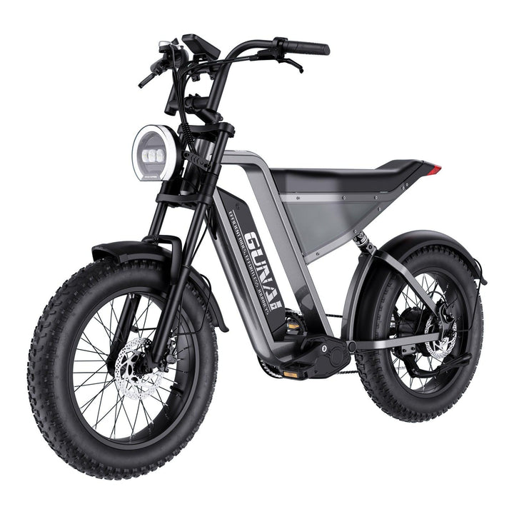 GUNAI-Y Moped Electric Bike for Adults 20 Inch Off-Road Dirt Electric Mountain Bike with 48V18AH Lithium-Ion Battery, 7-Speed Full Suspension - GUNAI