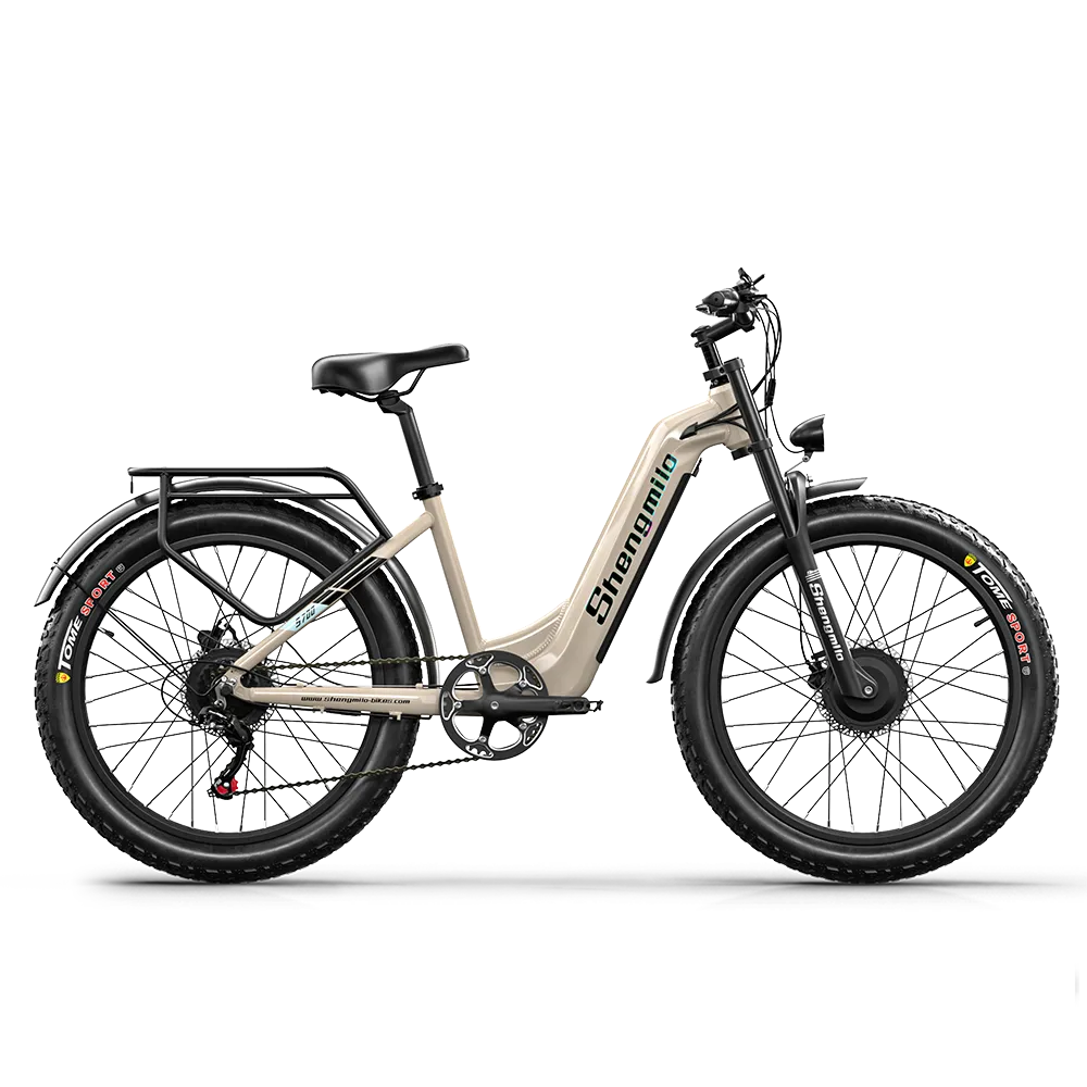 Shengmilo S700 26" Step-Thru Fat Tire Electric City Bike 1000W*2 Dual Motor 48V 17.5Ah Battery - GUNAI