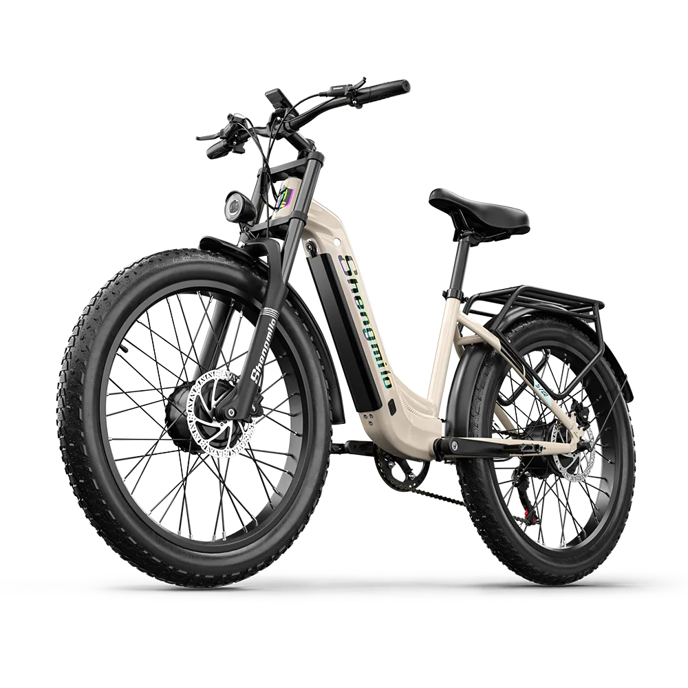 Shengmilo S700 26" Step-Thru Fat Tire Electric City Bike 1000W*2 Dual Motor 48V 17.5Ah Battery - GUNAI