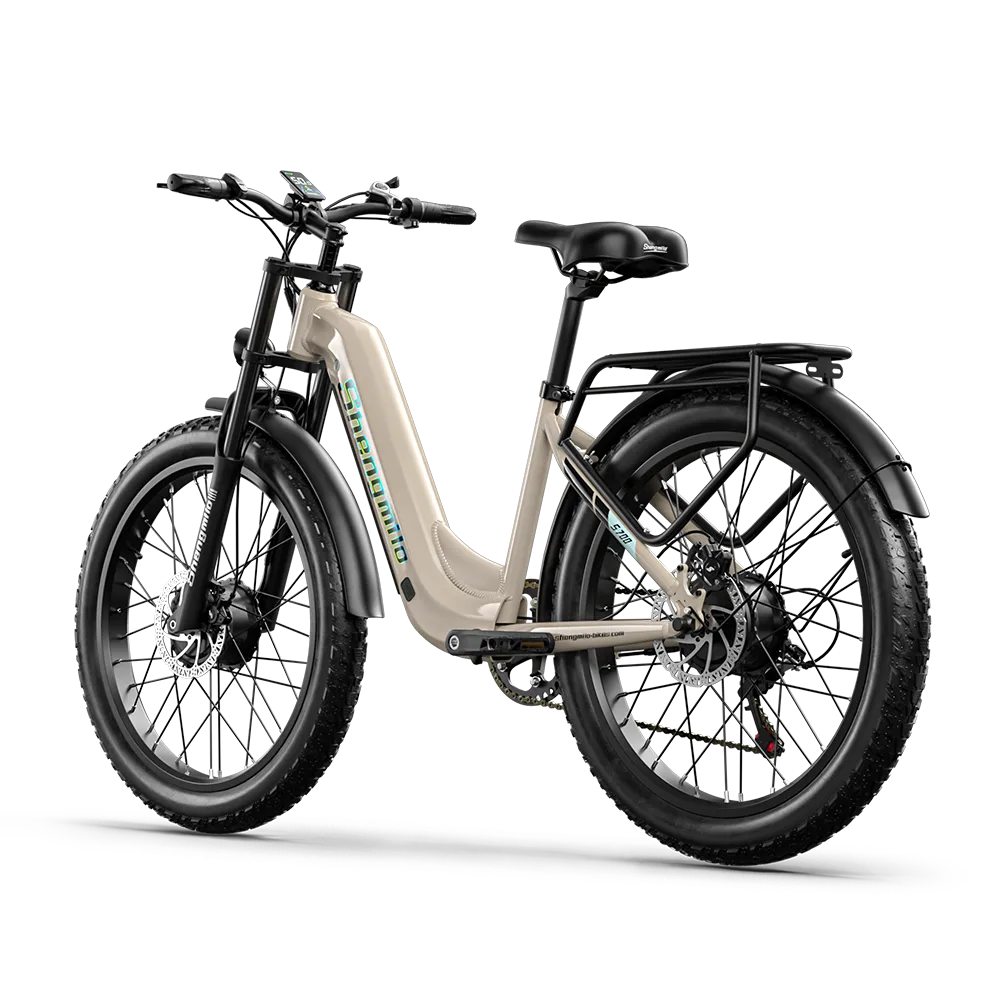 Shengmilo S700 26" Step-Thru Fat Tire Electric City Bike 1000W*2 Dual Motor 48V 17.5Ah Battery - GUNAI